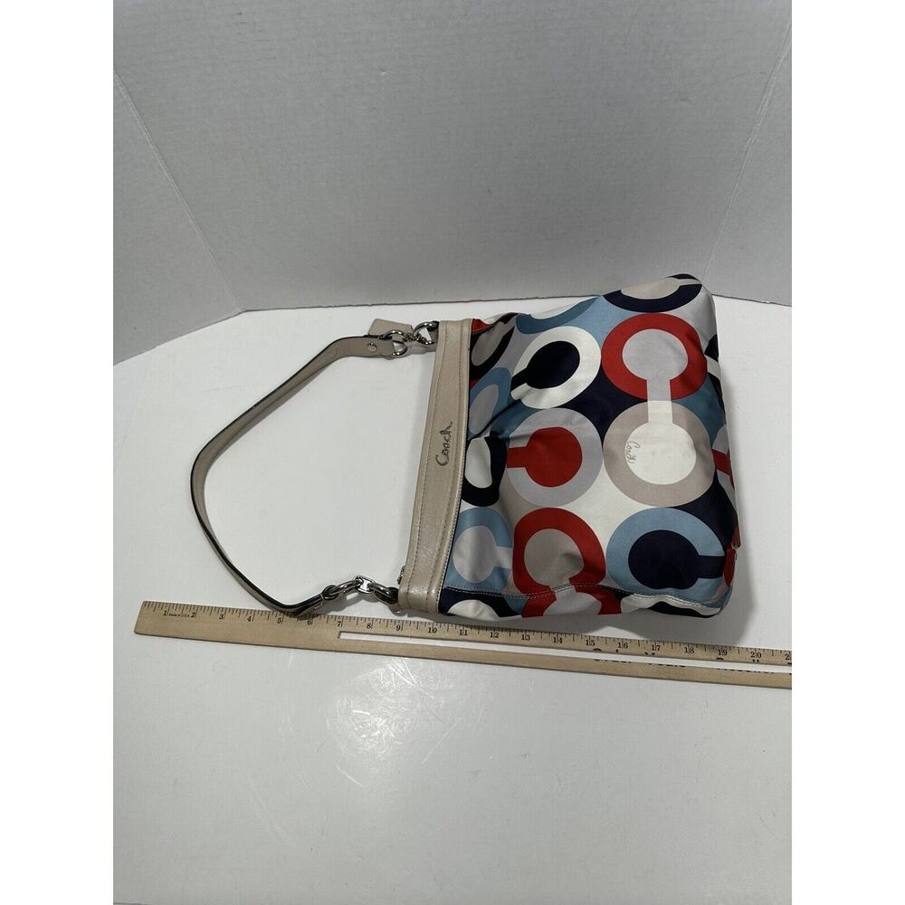 Coach Ashley Op Art‎ Satin Multi Print Handbag Purse C1376-F23930 Shoulder Bag - Picture 16 of 16
